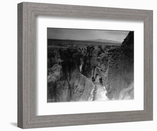 Old Trail at Acoma-Edward S^ Curtis-Framed Photographic Print