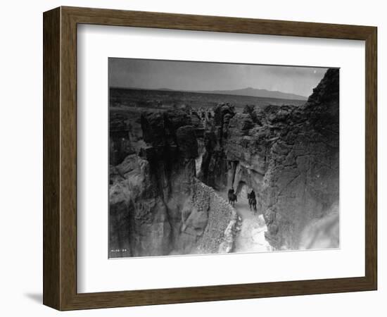 Old Trail at Acoma-Edward S^ Curtis-Framed Photographic Print