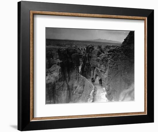 Old Trail at Acoma-Edward S^ Curtis-Framed Photographic Print