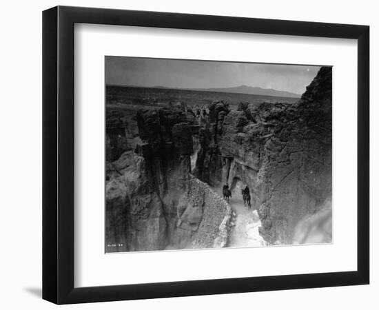 Old Trail at Acoma-Edward S^ Curtis-Framed Photographic Print