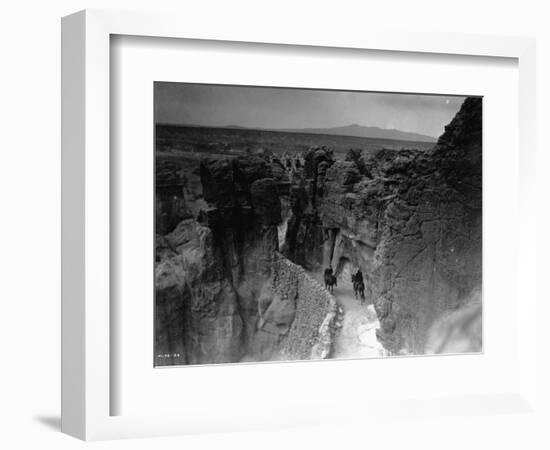 Old Trail at Acoma-Edward S^ Curtis-Framed Photographic Print