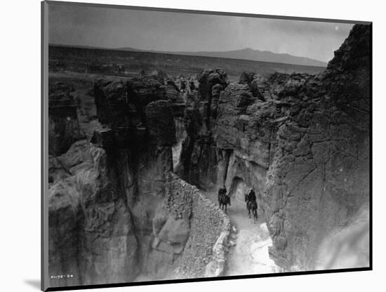 Old Trail at Acoma-Edward S^ Curtis-Mounted Photographic Print