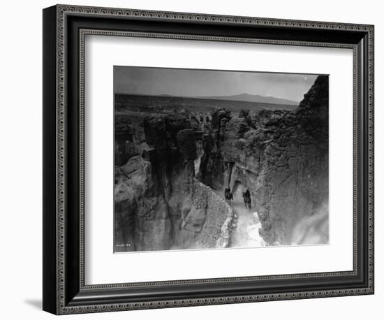 Old Trail at Acoma-Edward S^ Curtis-Framed Photographic Print