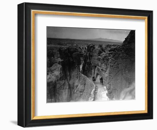 Old Trail at Acoma-Edward S^ Curtis-Framed Photographic Print