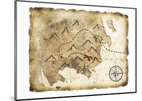 Old Treasure Map-TaiChesco-Mounted Art Print