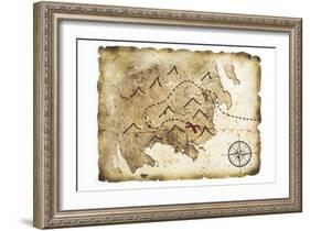 Old Treasure Map-TaiChesco-Framed Art Print