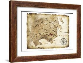 Old Treasure Map-TaiChesco-Framed Art Print