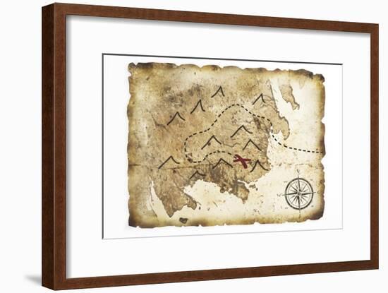 Old Treasure Map-TaiChesco-Framed Art Print