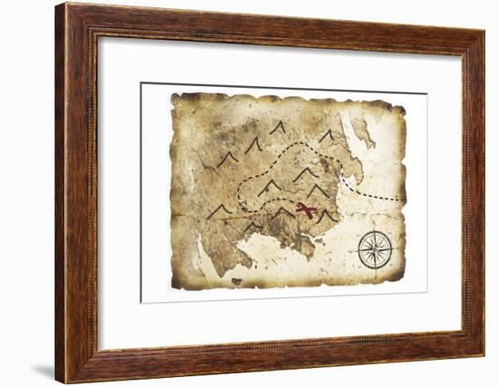 Old Treasure Map-TaiChesco-Framed Art Print