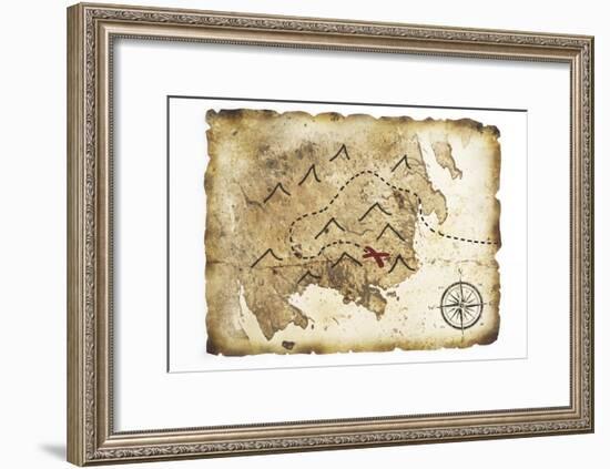 Old Treasure Map-TaiChesco-Framed Art Print