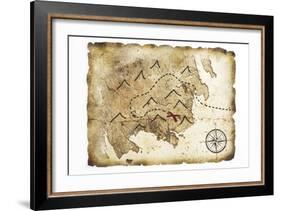 Old Treasure Map-TaiChesco-Framed Art Print