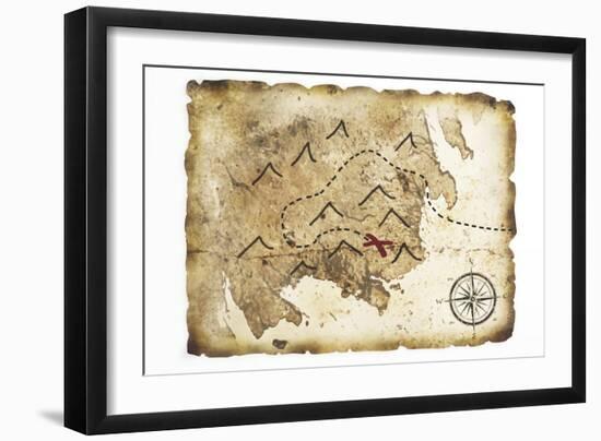 Old Treasure Map-TaiChesco-Framed Art Print