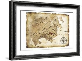 Old Treasure Map-TaiChesco-Framed Art Print
