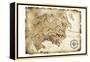 Old Treasure Map-TaiChesco-Framed Stretched Canvas