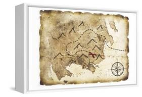 Old Treasure Map-TaiChesco-Framed Stretched Canvas