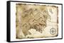 Old Treasure Map-TaiChesco-Framed Stretched Canvas