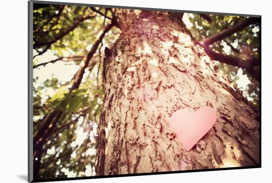 Old Tree with a Heart Shaped Note. Instagram Effect-soupstock-Mounted Photographic Print