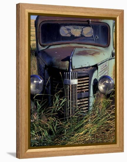 Old Truck in Field, Gennesse, Idaho, USA-Darrell Gulin-Framed Premier Image Canvas