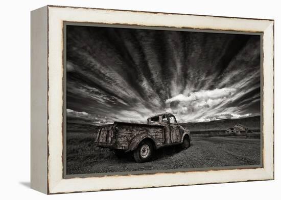 Old Truck (Mono)-Þorsteinn H. Ingibergsson-Framed Premier Image Canvas