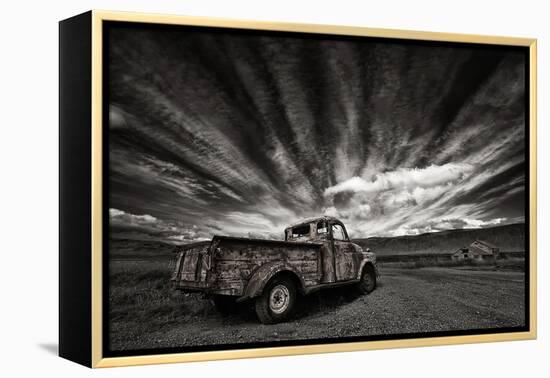 Old Truck (Mono)-Þorsteinn H. Ingibergsson-Framed Premier Image Canvas