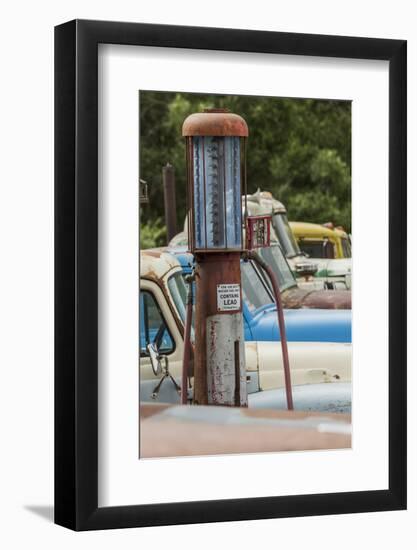 Old Trucks and Antique Gas Pump, Hennigar's Gas Station, Palouse Region of Eastern Washington-Adam Jones-Framed Photographic Print