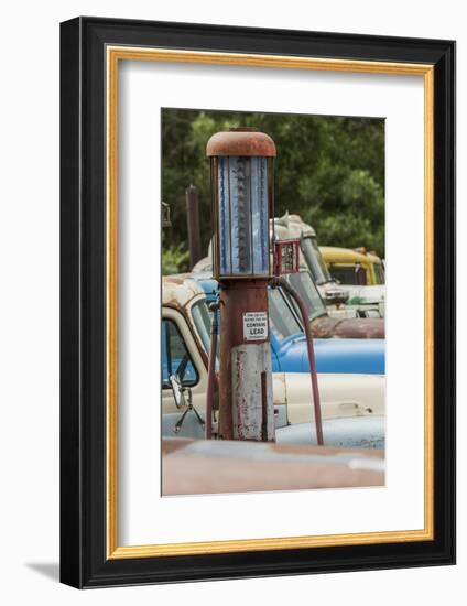 Old Trucks and Antique Gas Pump, Hennigar's Gas Station, Palouse Region of Eastern Washington-Adam Jones-Framed Photographic Print