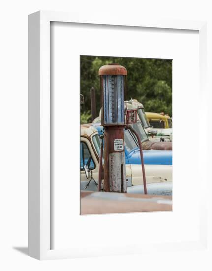 Old Trucks and Antique Gas Pump, Hennigar's Gas Station, Palouse Region of Eastern Washington-Adam Jones-Framed Photographic Print