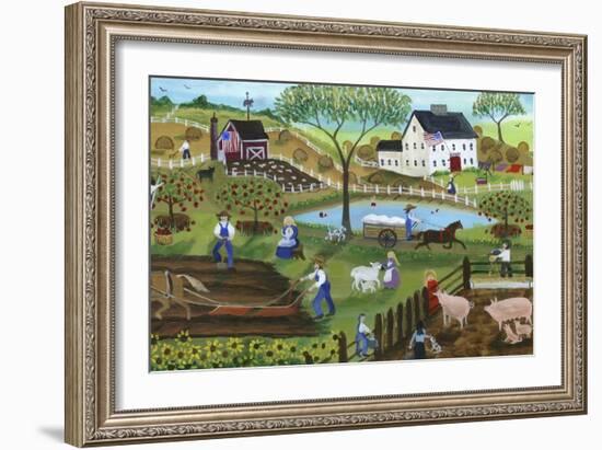 Old Tyme Americana Country Farmyard-Cheryl Bartley-Framed Giclee Print