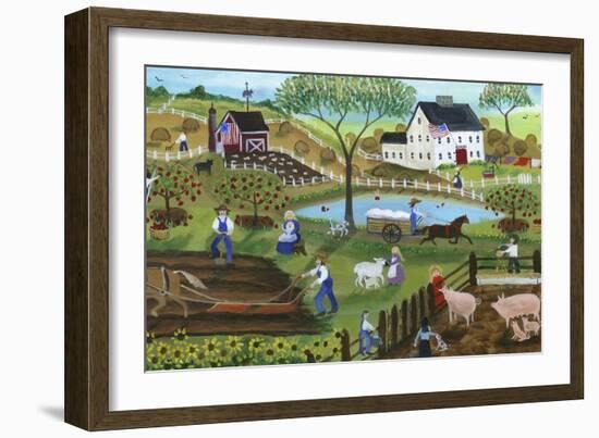 Old Tyme Americana Country Farmyard-Cheryl Bartley-Framed Giclee Print