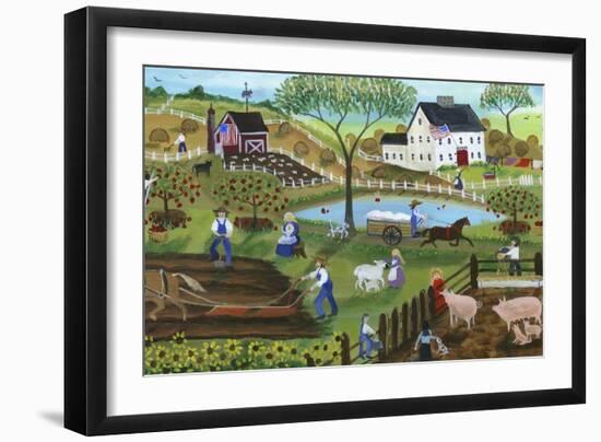 Old Tyme Americana Country Farmyard-Cheryl Bartley-Framed Giclee Print