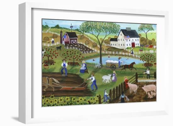 Old Tyme Americana Country Farmyard-Cheryl Bartley-Framed Giclee Print