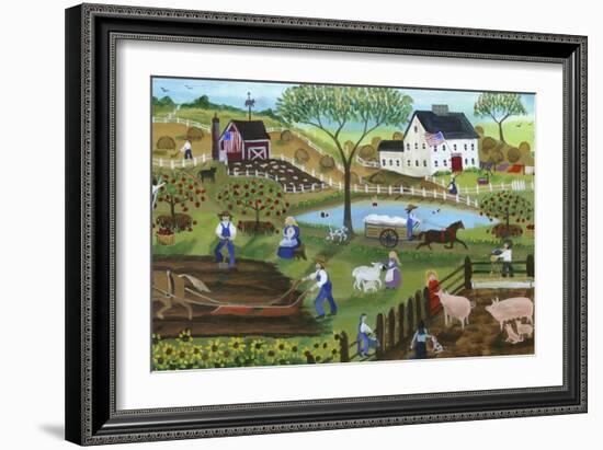 Old Tyme Americana Country Farmyard-Cheryl Bartley-Framed Giclee Print