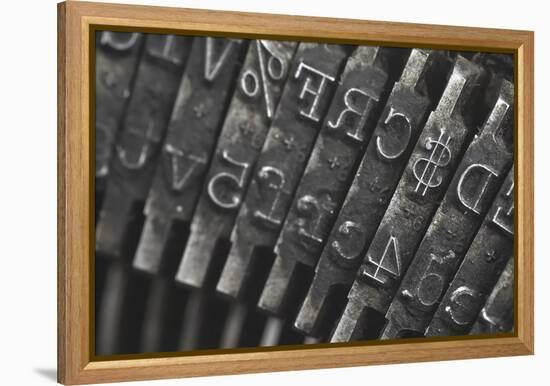 Old Typewriter Type Focus On Money Symbol-Steve Collender-Framed Stretched Canvas