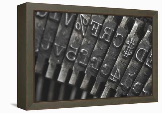 Old Typewriter Type Focus On Money Symbol-Steve Collender-Framed Stretched Canvas