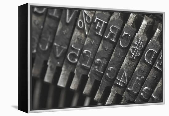 Old Typewriter Type Focus On Money Symbol-Steve Collender-Framed Stretched Canvas