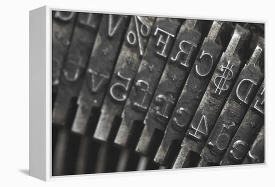 Old Typewriter Type Focus On Money Symbol-Steve Collender-Framed Stretched Canvas