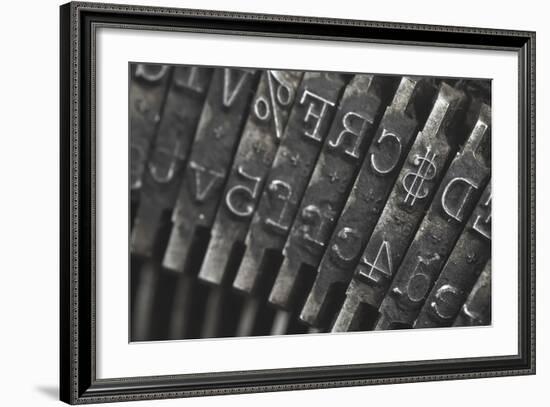 Old Typewriter Type Focus On Money Symbol-Steve Collender-Framed Art Print