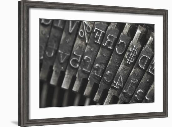 Old Typewriter Type Focus On Money Symbol-Steve Collender-Framed Art Print