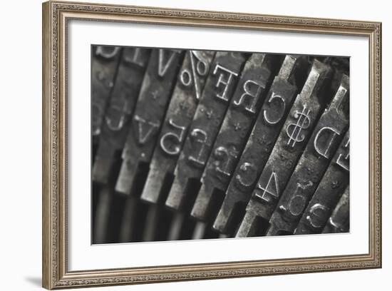 Old Typewriter Type Focus On Money Symbol-Steve Collender-Framed Art Print