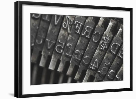 Old Typewriter Type Focus On Money Symbol-Steve Collender-Framed Art Print