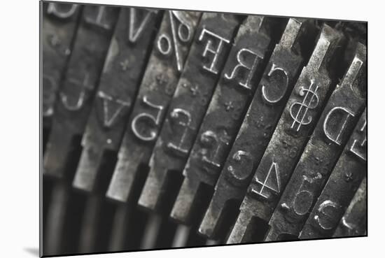 Old Typewriter Type Focus On Money Symbol-Steve Collender-Mounted Art Print