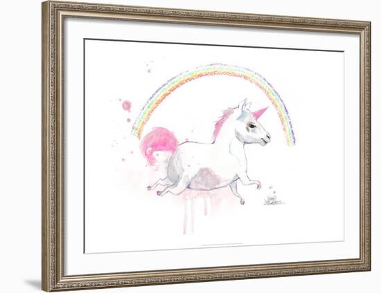 Old Unicorn-Lora Zombie-Framed Art Print