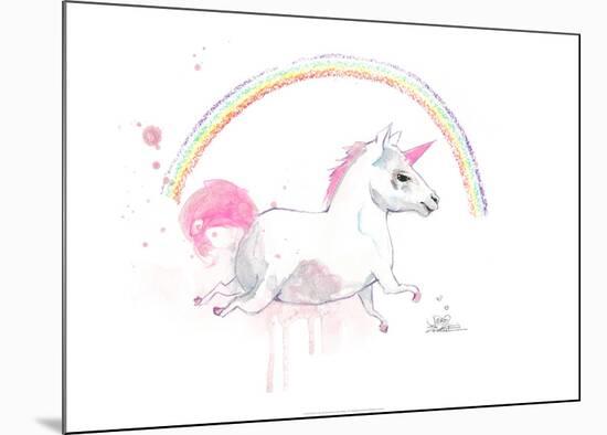 Old Unicorn-Lora Zombie-Mounted Art Print