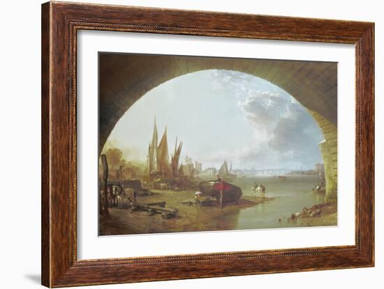 Old Vauxhall Bridge, London (Oil on Canvas)-William Clarkson Stanfield-Framed Giclee Print