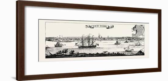 Old View of New York. from Popple's American Atlas, 1730.Usa, 1870S-null-Framed Giclee Print