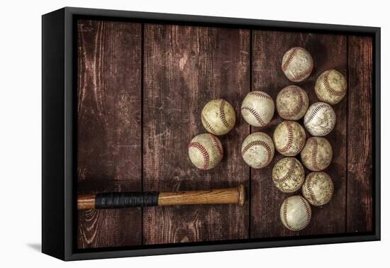 Old Vintage Baseball Background.-soupstock-Framed Premier Image Canvas