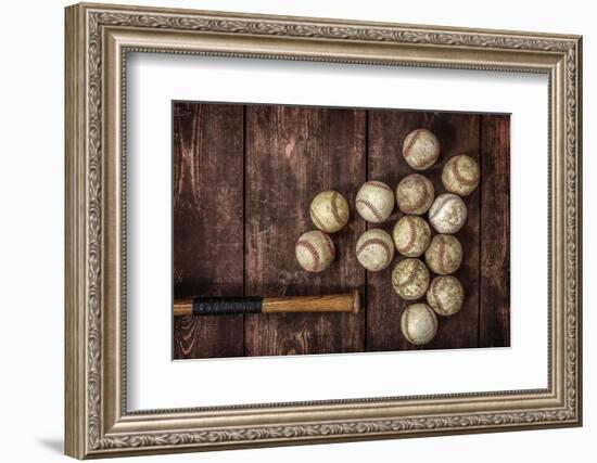 Old Vintage Baseball Background.-soupstock-Framed Photographic Print