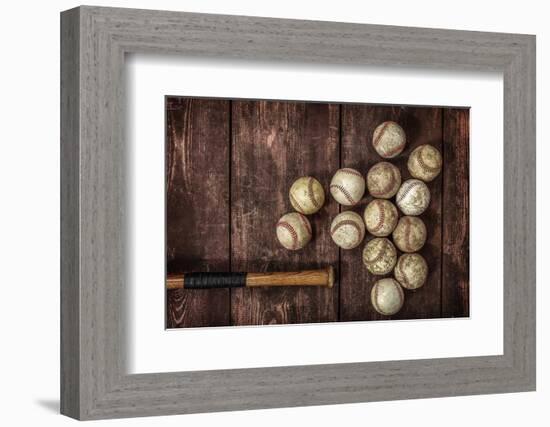 Old Vintage Baseball Background.-soupstock-Framed Photographic Print