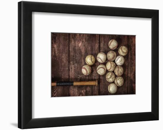 Old Vintage Baseball Background.-soupstock-Framed Photographic Print