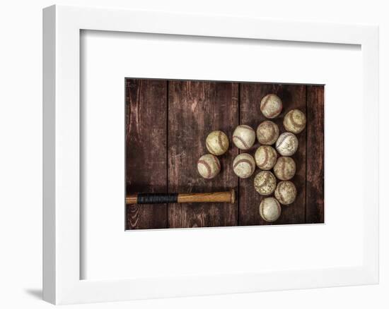 Old Vintage Baseball Background.-soupstock-Framed Photographic Print